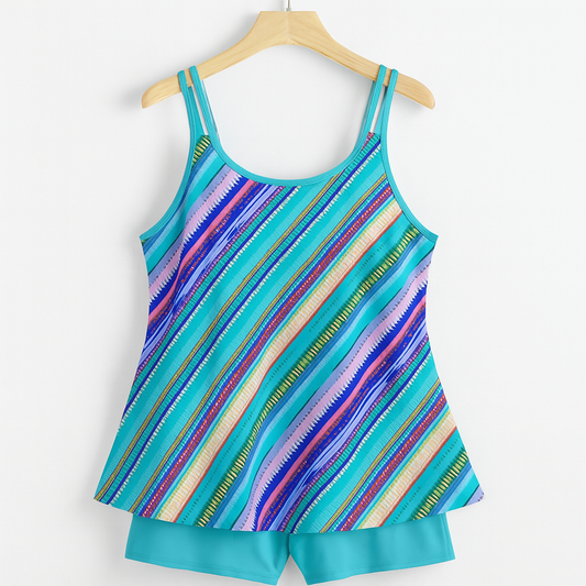 Bademode mit lockerer Passform und Streifen in Meeresfarben