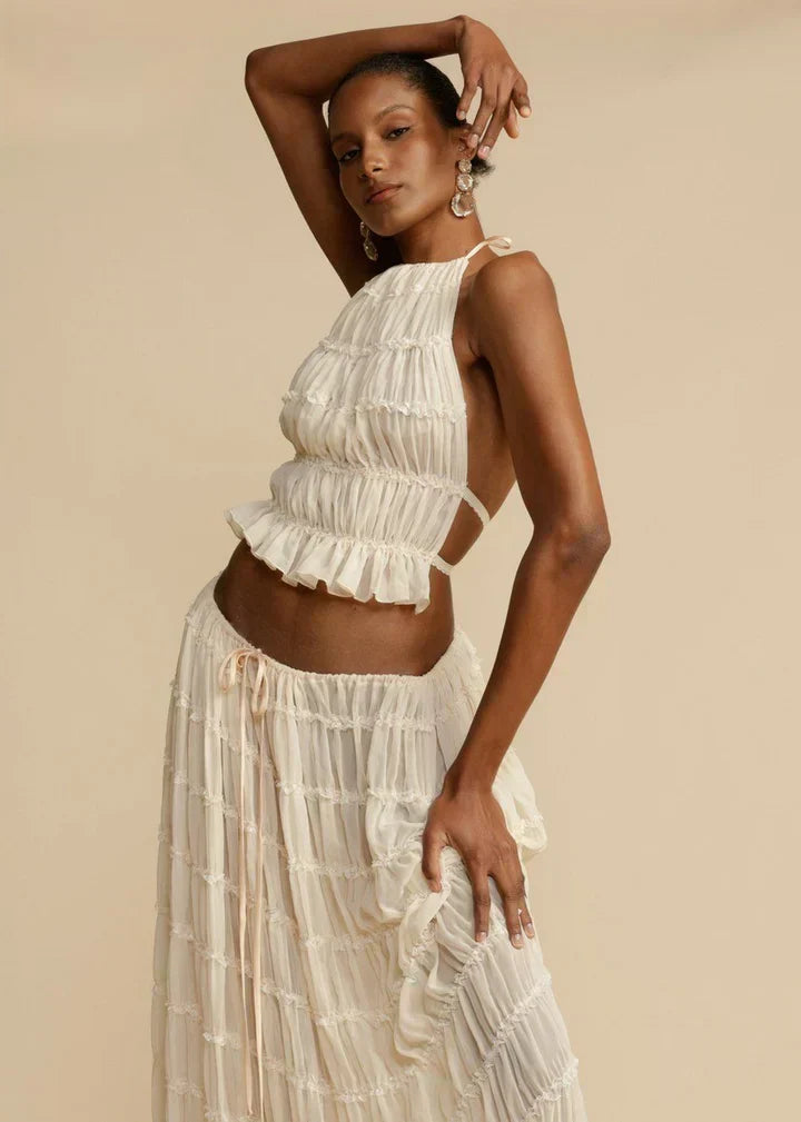 Set aus Haltertop und Rock – Elegantes Outfit für Damen