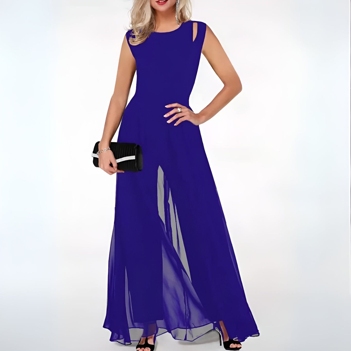 Jumpsuit für Damen mit leichtem und transparentem Rock