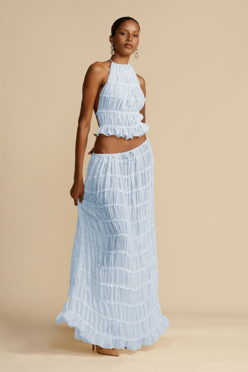 Sets Elegantes Sommer-Set aus zwei Teilen mit langem, fließendem Rock