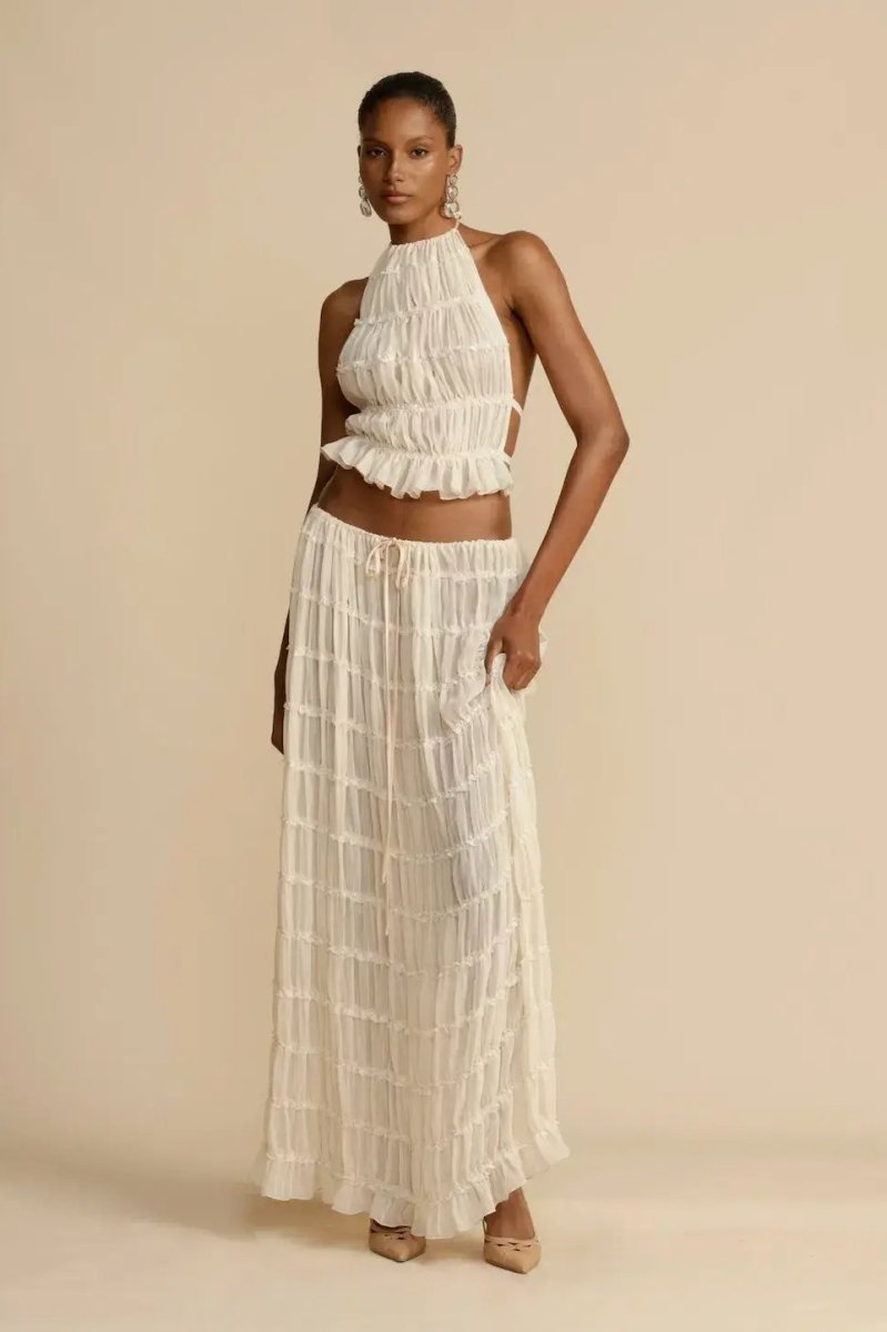 Sets Elegantes Sommer-Set aus zwei Teilen mit langem, fließendem Rock