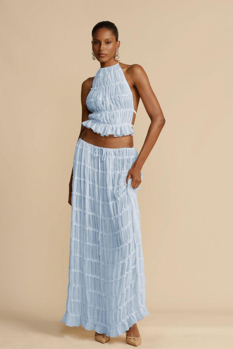 Sets Elegantes Sommer-Set aus zwei Teilen mit langem, fließendem Rock