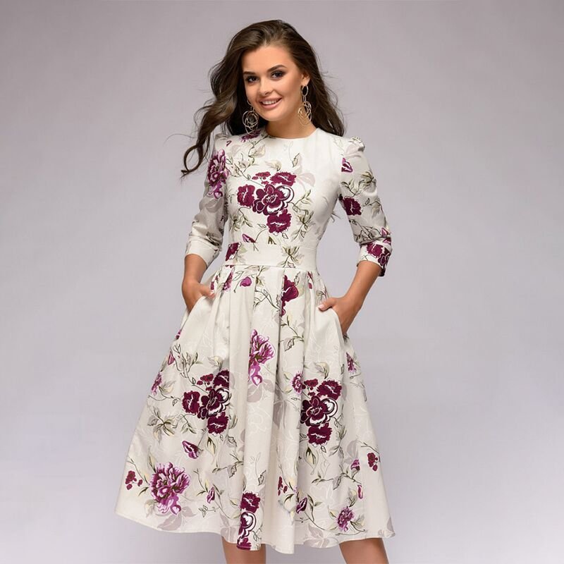 Kleider im Retro-Stil mit floralem Muster für elegante Anlässe
