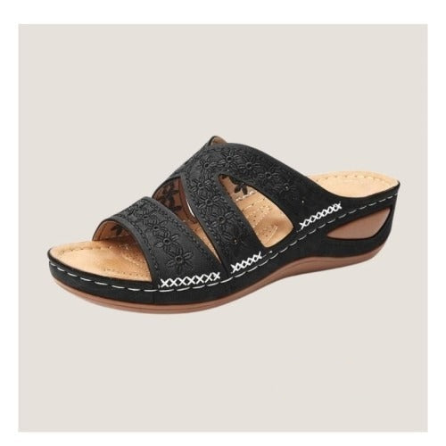Sandalen Damen Bequem Sommer Offen Klettverschluss Weich
