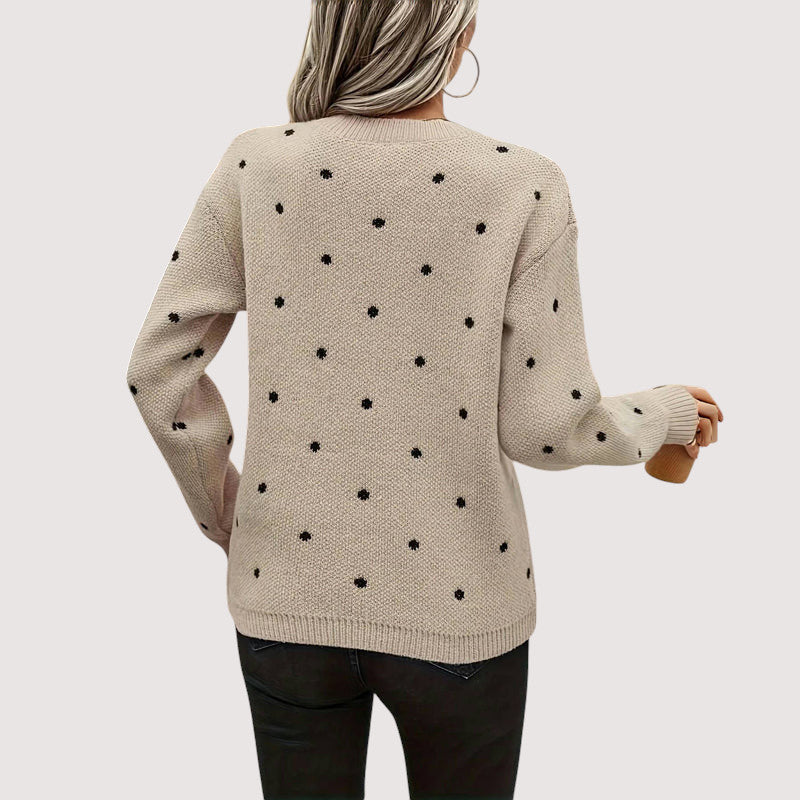 Vera | Nina – Punktli Strickpulli im lässige Chic