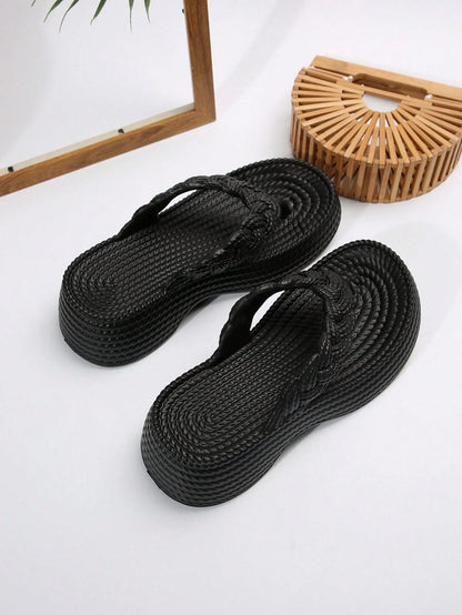 Sandalen mit geflochtenem Muster und weicher, dicker EVA-Sohle