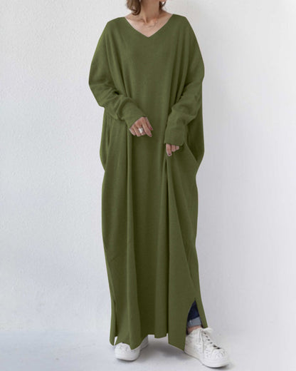 Vera® | Elegantes Langarmkleid mit V-Ausschnitt