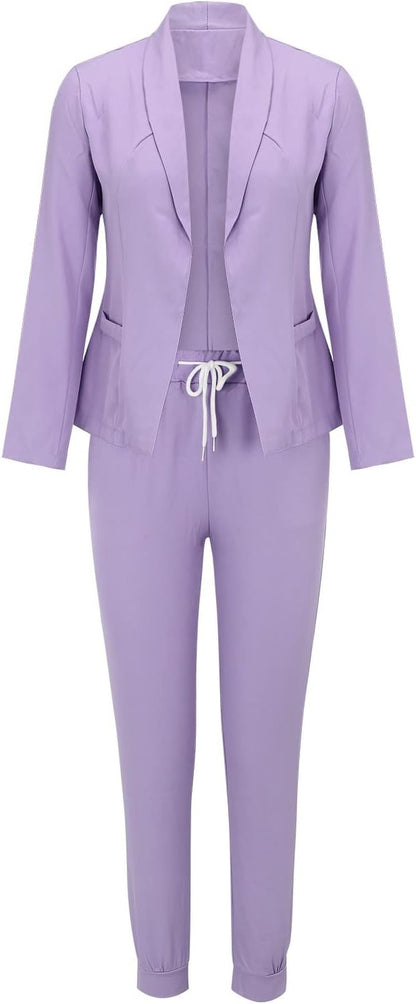 Sets Damen Outfit mit Blazer Hose und Bindegürtel modern