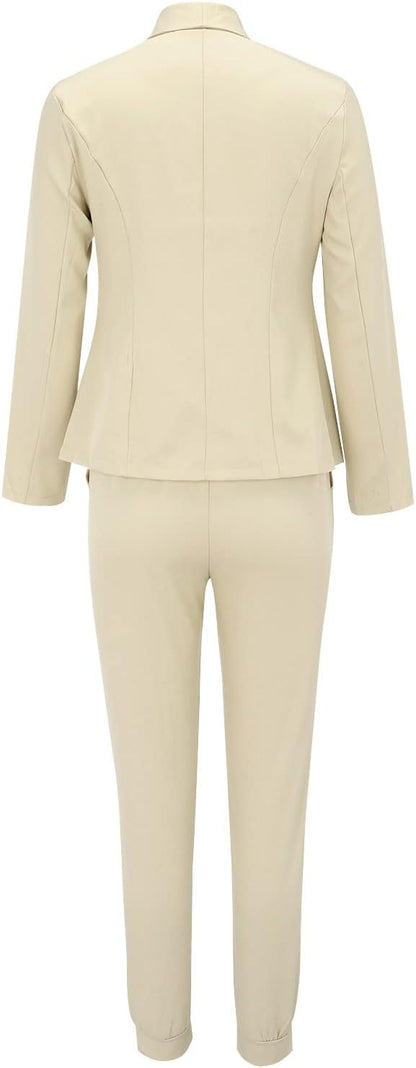 Sets Damen Outfit mit Blazer Hose und Bindegürtel modern
