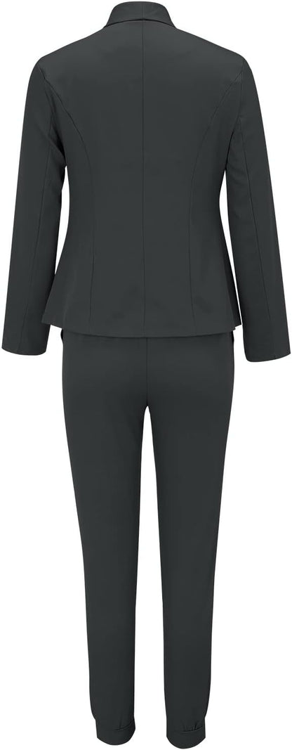 Sets Damen Outfit mit Blazer Hose und Bindegürtel modern