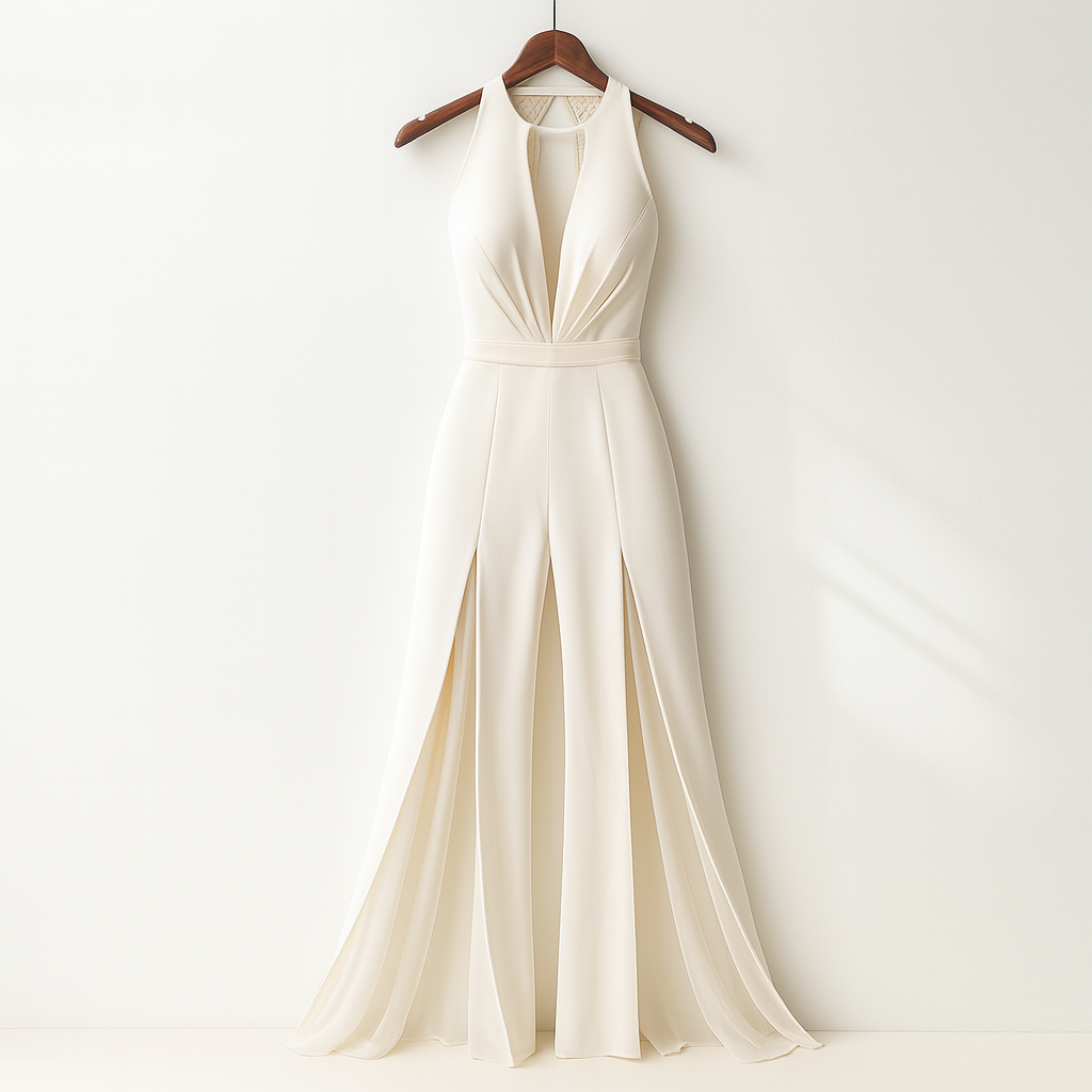 Jumpsuit mit elegantem V-Ausschnitt für einen stilvollen Look