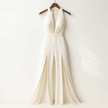 Jumpsuit mit elegantem V-Ausschnitt für einen stilvollen Look