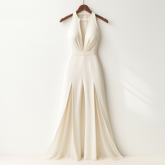 Jumpsuit mit elegantem V-Ausschnitt für einen stilvollen Look
