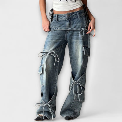 Vera | Paloma - Utility Denim Jeans mit Knotendetail