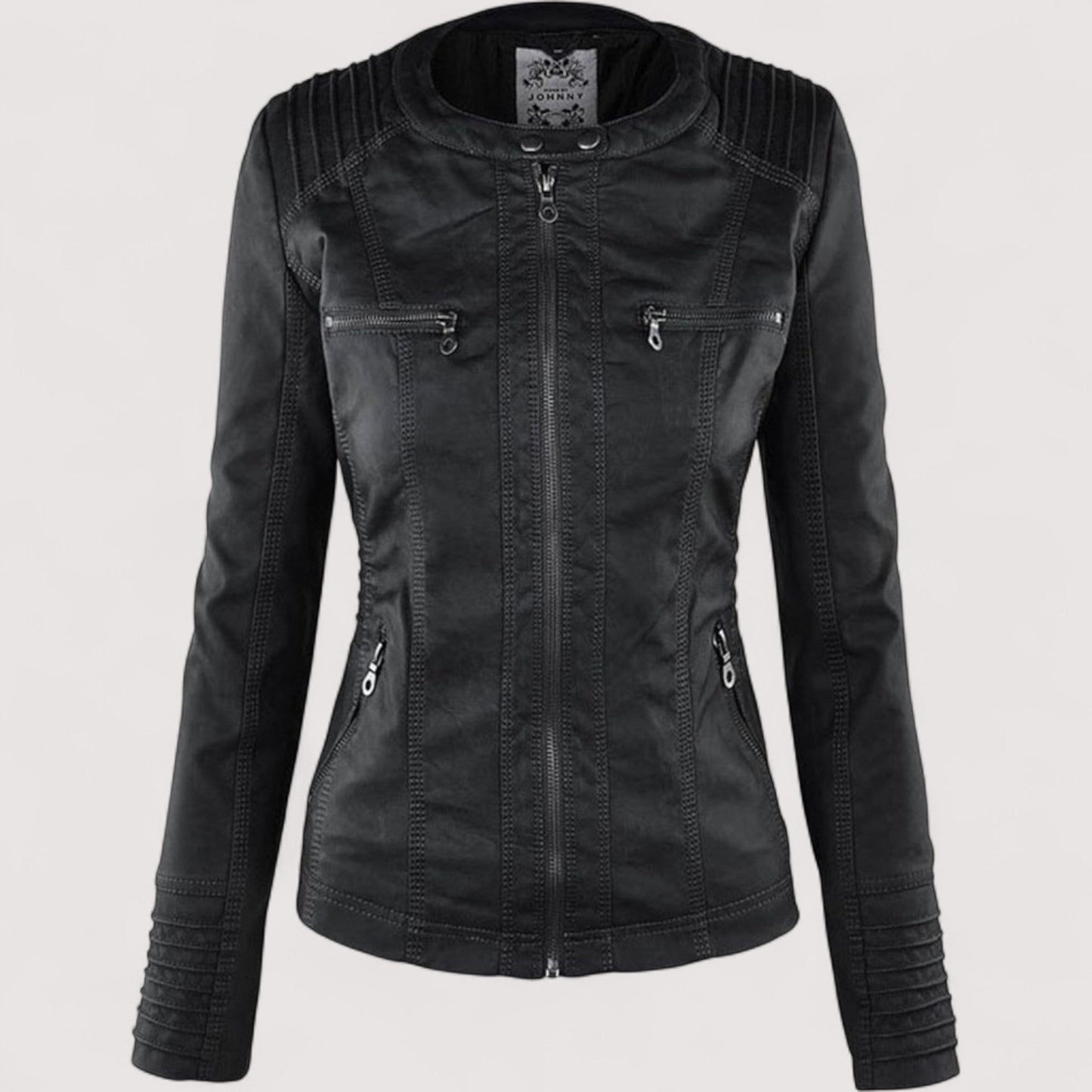Vera | Laurina - Taillierte Bikerjacke mit Kapuze