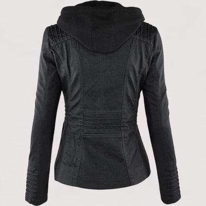 Vera | Laurina - Taillierte Bikerjacke mit Kapuze