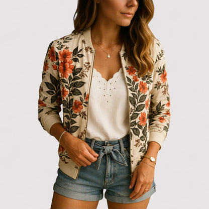Vera | Lidia - Stylische Bomberjacke mit Blumenmuster