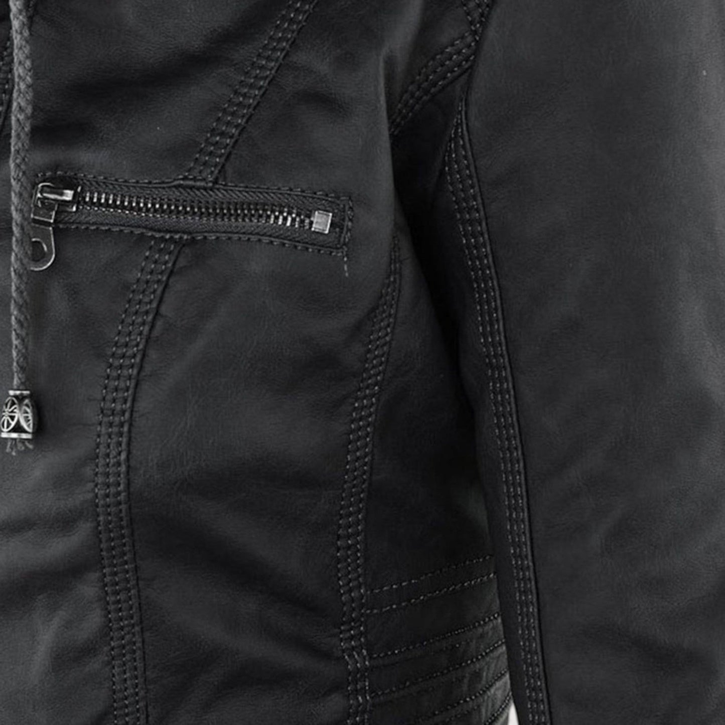 Vera | Laurina - Taillierte Bikerjacke mit Kapuze