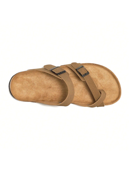 Damen-Zehentrenner aus weichem Kork, modische flache Hausschuhe für Paare, Strand und Sommer