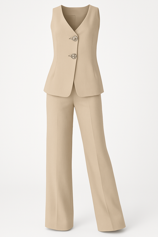 Eleganter Frauen Anzug mit Weste und Hose für Herbst/Winter
