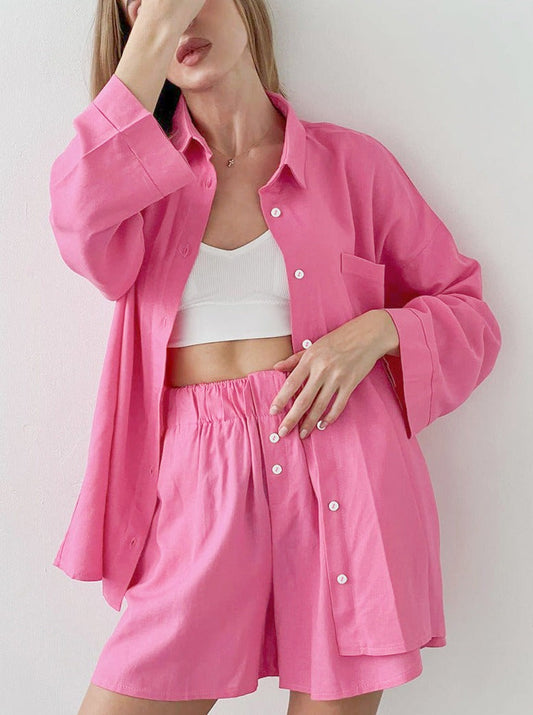 Rosafarbener Cardigan für Frauen - Langer, eleganter Schnitt