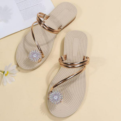 Damen Flip-Flops mit Zehenring, Sommer, Strand, flache Sandalen
