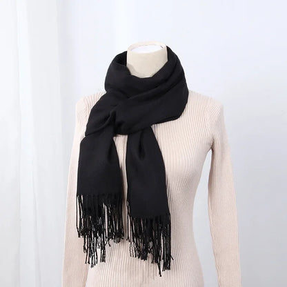 Schal für Frauen, dick, koreanischer Stil, großes rotes Logo, warm und vielseitig, ideal für Winter