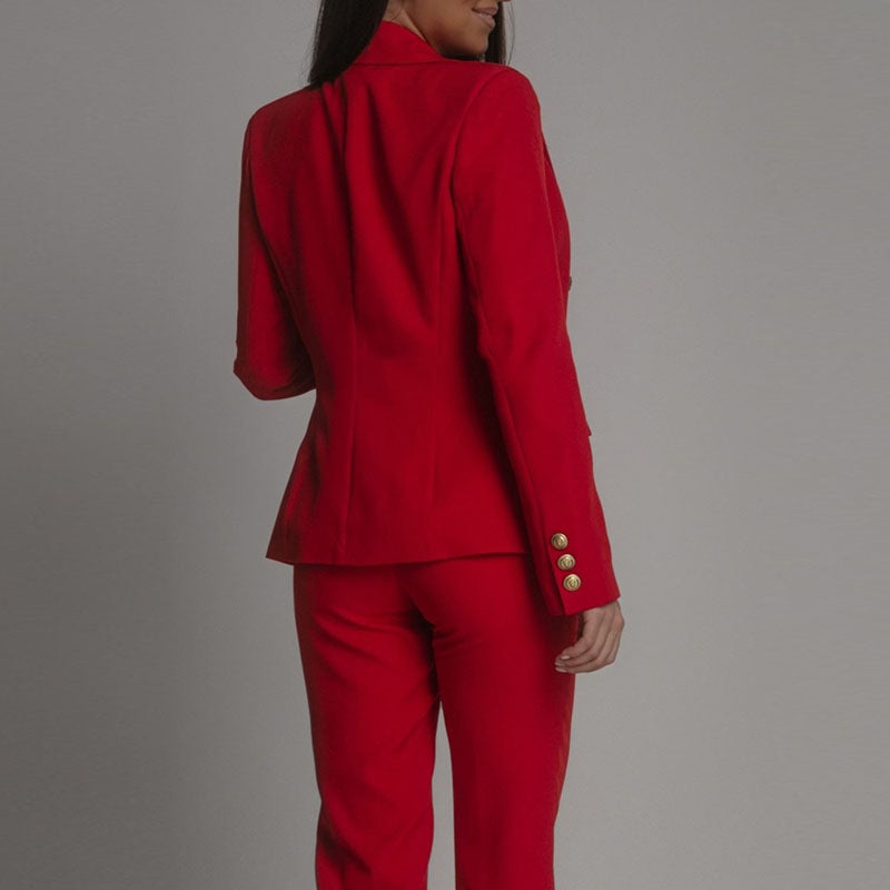 Sets Damen Zweiteiler Elegant Blazer und Hose in vielen Farben