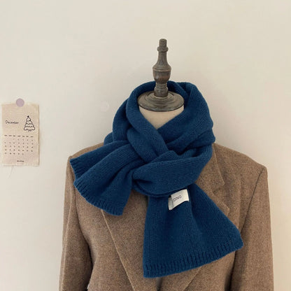 Schal für Frauen aus Wolle und Polyester, einfarbig, warm und vielseitig für Herbst und Winter