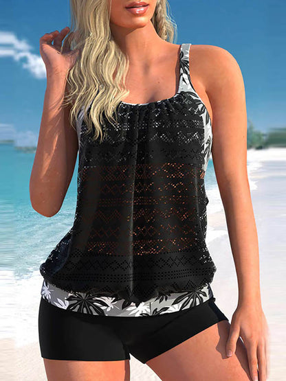 Bademode Damen Tankini Set mit Printtop und kurzer Hose