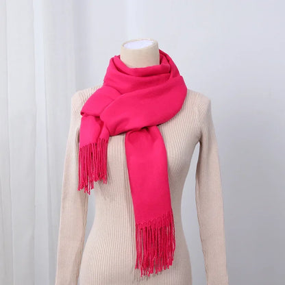 Schal für Frauen, dick, koreanischer Stil, großes rotes Logo, warm und vielseitig, ideal für Winter