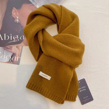 Schal für Frauen aus Wolle und Polyester, einfarbig, warm und vielseitig für Herbst und Winter