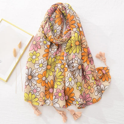 Luxuriöser Frauenschal mit Blumenmuster für stilvolle Frauen