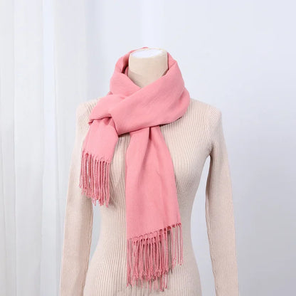 Schal für Frauen, dick, koreanischer Stil, großes rotes Logo, warm und vielseitig, ideal für Winter