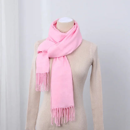 Schal für Frauen, dick, koreanischer Stil, großes rotes Logo, warm und vielseitig, ideal für Winter