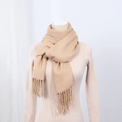 Schal für Frauen, dick, koreanischer Stil, großes rotes Logo, warm und vielseitig, ideal für Winter