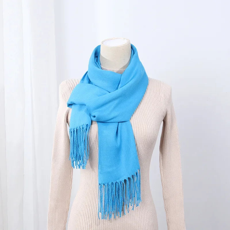 Schal für Frauen, dick, koreanischer Stil, großes rotes Logo, warm und vielseitig, ideal für Winter