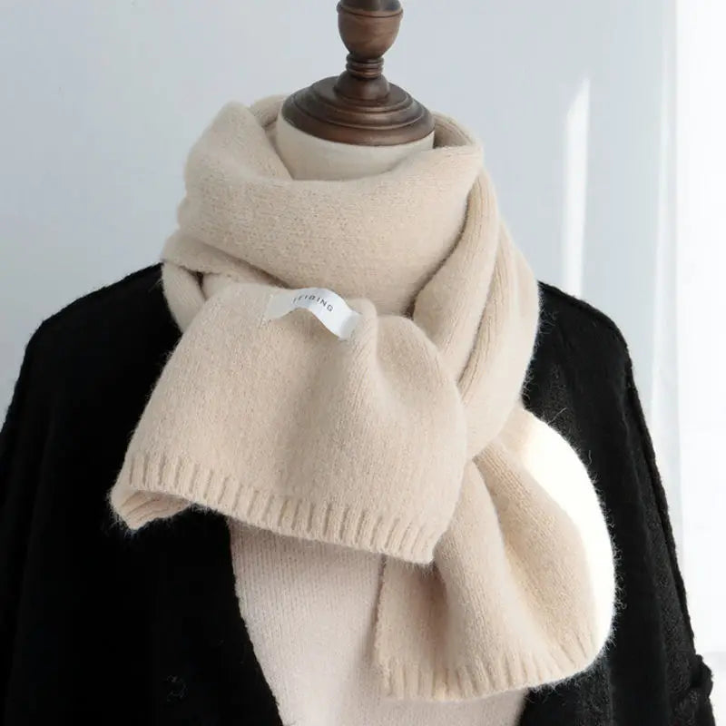 Schal für Frauen aus Wolle und Polyester, einfarbig, warm und vielseitig für Herbst und Winter