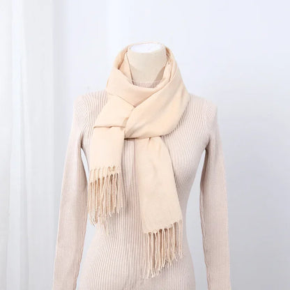 Schal für Frauen, dick, koreanischer Stil, großes rotes Logo, warm und vielseitig, ideal für Winter