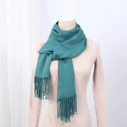 Schal für Frauen, dick, koreanischer Stil, großes rotes Logo, warm und vielseitig, ideal für Winter