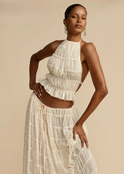 Set aus Haltertop und Rock – Elegantes Outfit für Damen