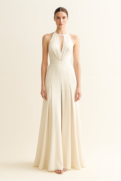 Jumpsuit mit elegantem V-Ausschnitt für einen stilvollen Look