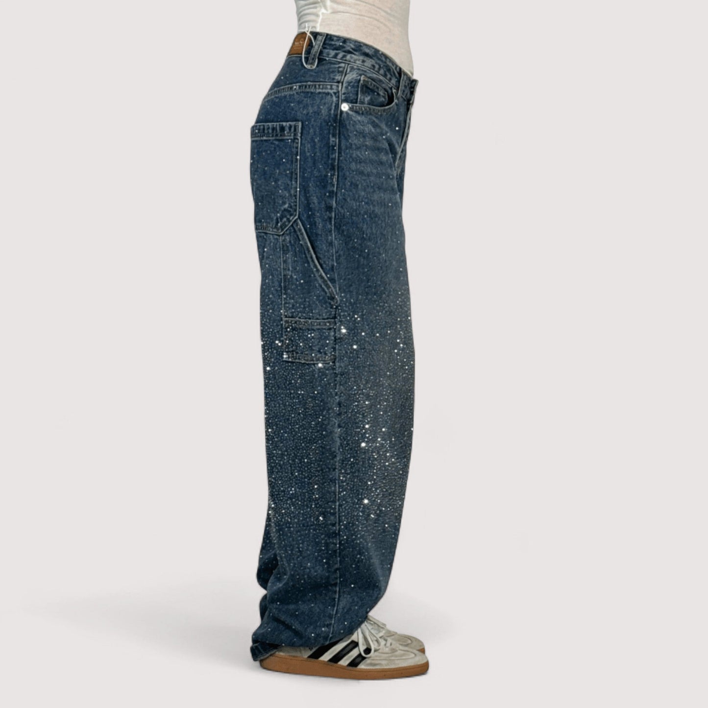 Vera | Adele - Trendige Balloon-Carpenter-Jeans mit Glitzer