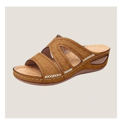 Sandalen Damen Bequem Sommer Offen Klettverschluss Weich